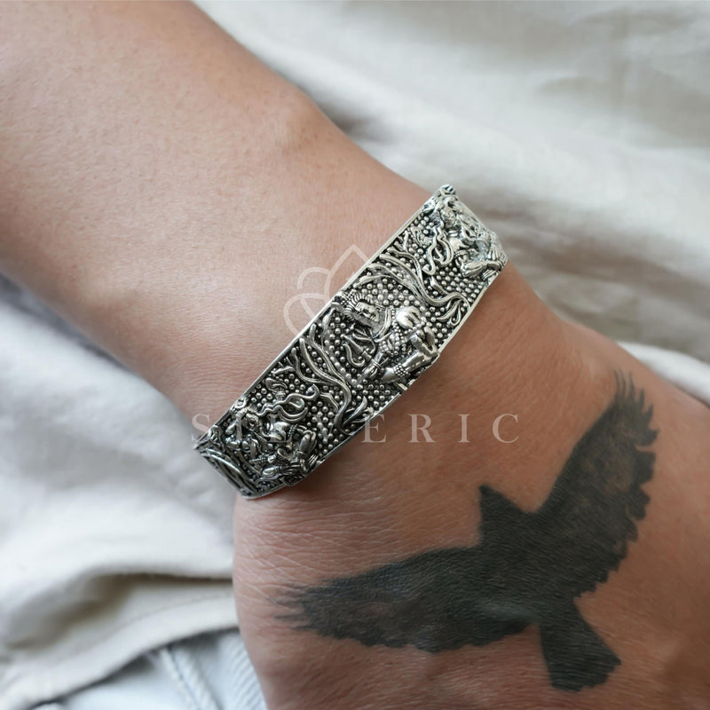 Oxidised Silver Plated Shiv Ji Kada For Him/Her