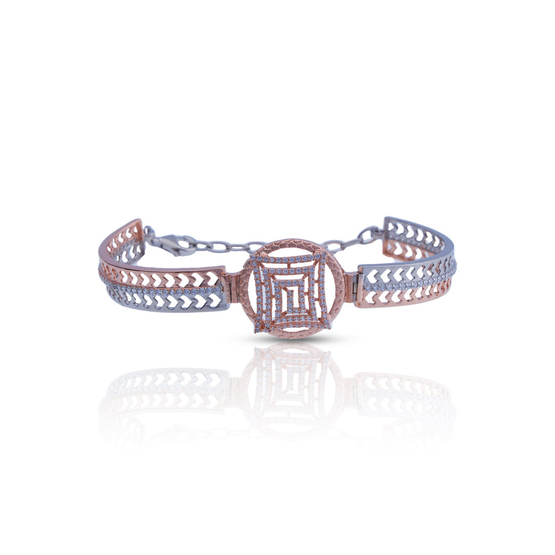 Silver Two Tone Roman Bracelet For Her
