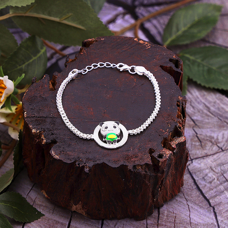 Silver Baby White Panda Bracelet