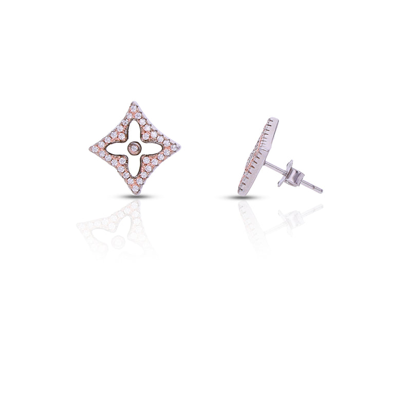 Silver Rombus Shapes Set With Chain