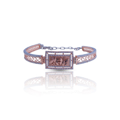 Silver Two-Tone Roman Dual Butterfly Bracelet For Her