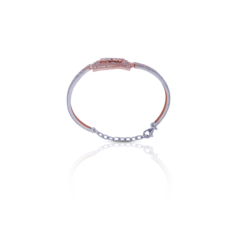 Silver Two-Tone Roman Dual Butterfly Bracelet For Her