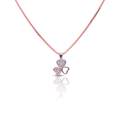 Silver Three Heart Pendent Set With Chain