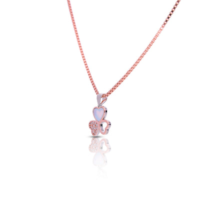 Silver Three Heart Pendent Set With Chain