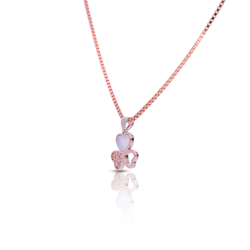 Silver Three Heart Pendent Set With Chain