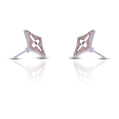 Silver Rombus Shapes Set With Chain