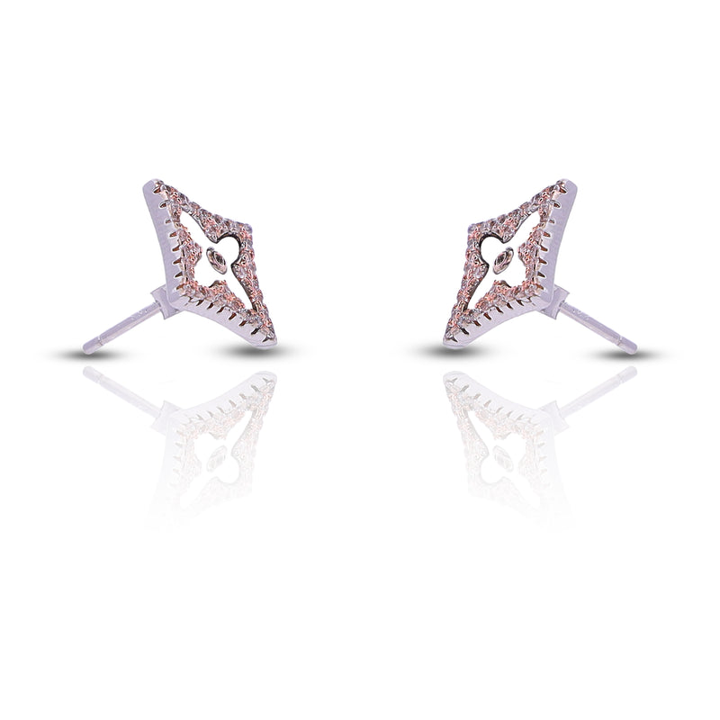Silver Rombus Shapes Set With Chain