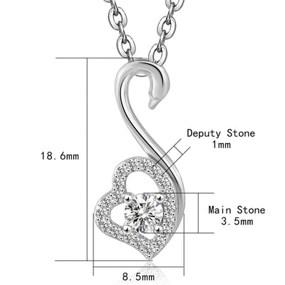 Silver Pendant For Girls Swan Design Birthday Gift For Girlfriend