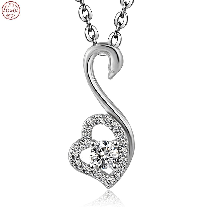Silver Pendant For Girls Swan Design Birthday Gift For Girlfriend