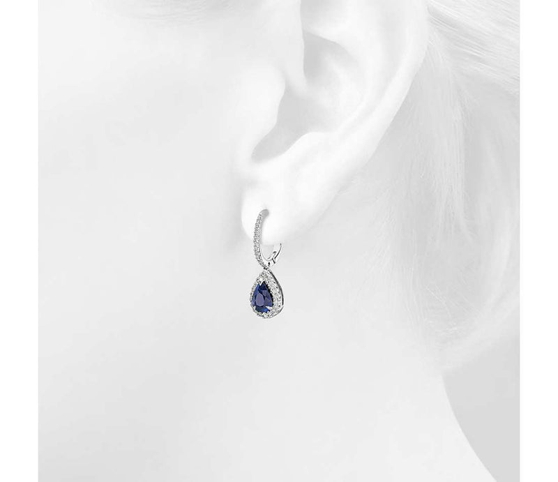 Zircon Drop Silver Earrings Perfect Gift For Wife