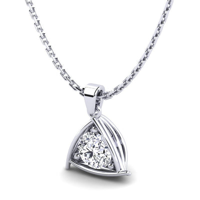 Silver Pendant For Girls Solitaire Design