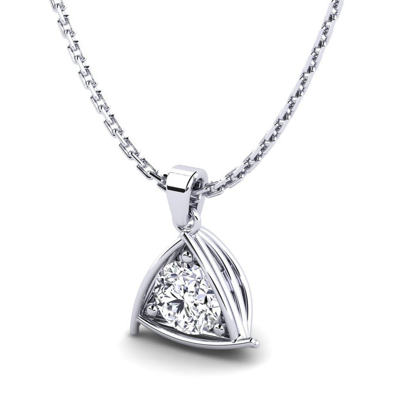 Silver Pendant For Girls Solitaire Design