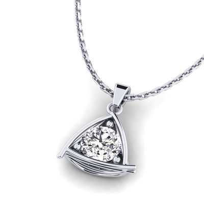 Silver Pendant For Girls Solitaire Design