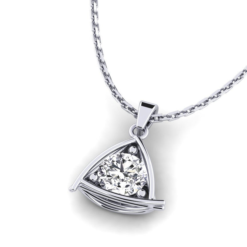 Silver Pendant For Girls Solitaire Design