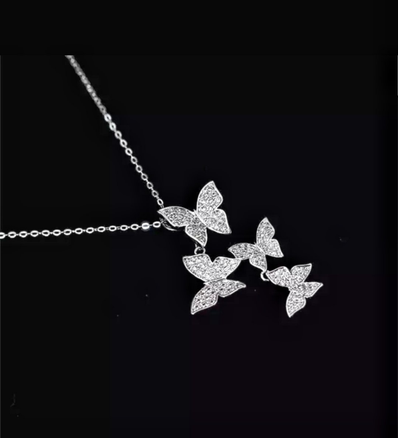 Silver Pendant For Girls Butterfly