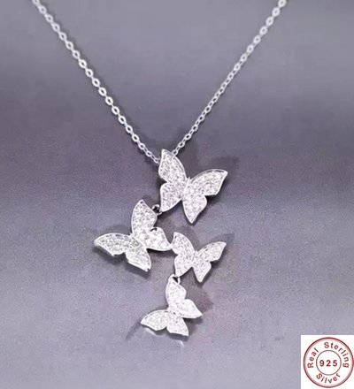 Silver Pendant For Girls Butterfly
