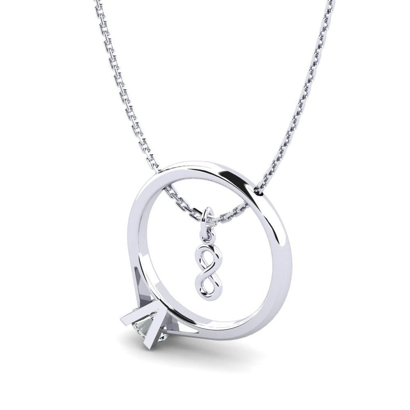 Silver Pendant For Girls Ring infinity Design Birthday Gift For Her