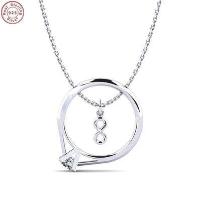Silver Pendant For Girls Ring infinity Design Birthday Gift For Her